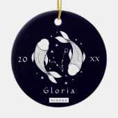 Teken Pisces Fish Constellation Horoscope Naam Jaa Keramisch Ornament (Voorkant)