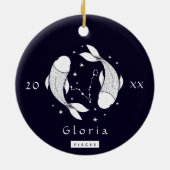 Teken Pisces Fish Constellation Horoscope Naam Jaa Keramisch Ornament (Achterkant)