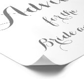 Teken Poster voor roze en witbruine bruiloft (Hoek)