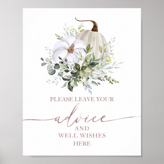 Teken Pumpkin Fall Bruidsmeisjes Borrel Advies Wen Poster (Voorkant)