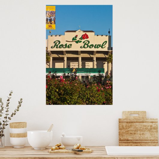 Teken roos Garden en Roos Bowl op stadion Poster (Keuken)
