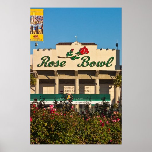 Teken roos Garden en Roos Bowl op stadion Poster (Voorkant)