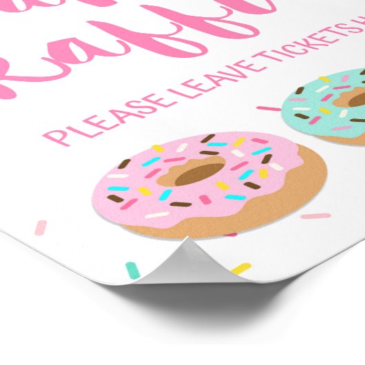Teken roze Donut Sprinkle Table Poster (Hoek)