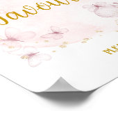 Teken roze en goudkoorts op feestdag poster (Hoek)