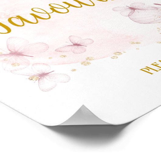 Teken roze en goudkoorts op feestdag poster (Hoek)