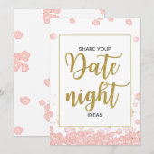 Teken 's Nachts-ideeën | Roze en goudbridal Showe Advieskaart (Voorkant / Achterkant)