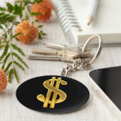 Teken Sleutelhanger voor zwarte en gouden dollar (Zijkant)