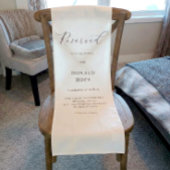 Teken Stoel Bruiloft Stof Voorbehouden Korte Tafelloper