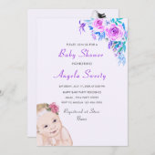 Teken Sweet Fun Stork Baby shower Uitnodiging (Voorkant / Achterkant)