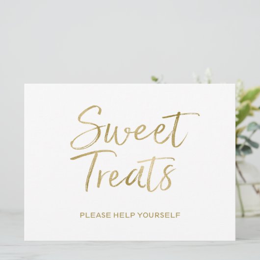 Teken "Sweet Trees" | Stylish Gold Lettered Kaart (Staand voorkant)