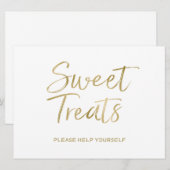 Teken "Sweet Trees" | Stylish Gold Lettered Kaart (Voorkant / Achterkant)