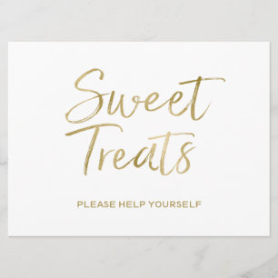 Teken "Sweet Trees"   Stylish Gold Lettered Kaart