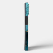 Teken Teal Watercolor Agate Gepersonaliseerd Case-Mate iPhone Case (Achterkant / Rechts)
