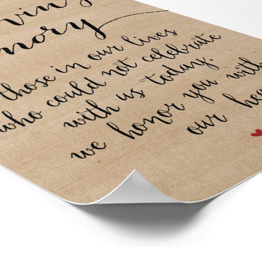 Teken ter liefdevolle herinnering - Grafmonument b Poster (Hoek)