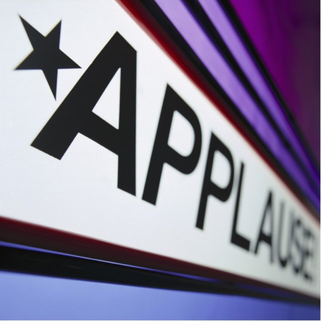 Teken theaterapplaus staand fotobeeldje  (Voorkant)