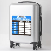 Teken tijdens kantooruren sticker (Koffer)