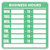 Teken tijdens kantooruren sticker (Voorkant)