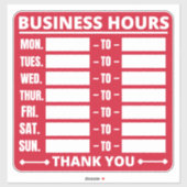 Teken tijdens kantooruren sticker (Vel)