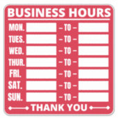 Teken tijdens kantooruren sticker (Voorkant)