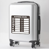 Teken tijdens kantooruren sticker (Koffer)