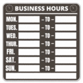 Teken tijdens kantooruren sticker (Voorkant)