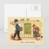 Teken 'trap me' grap kinderen oude man briefkaart (Voorkant / Achterkant)