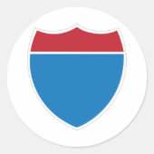 Teken tussen staten ronde sticker (Voorkant)