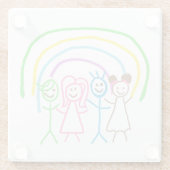 Teken uploaden Zet Kinder illustraties om Glazen Onderzetter (Achterkant)