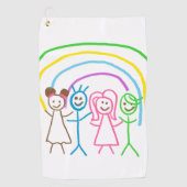 Teken uploaden Zet Kinder illustraties om Golfhanddoek (Voorkant)