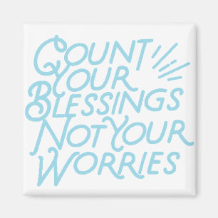 Teken Uw Blessings Positieve Citaat Typografie Magneet