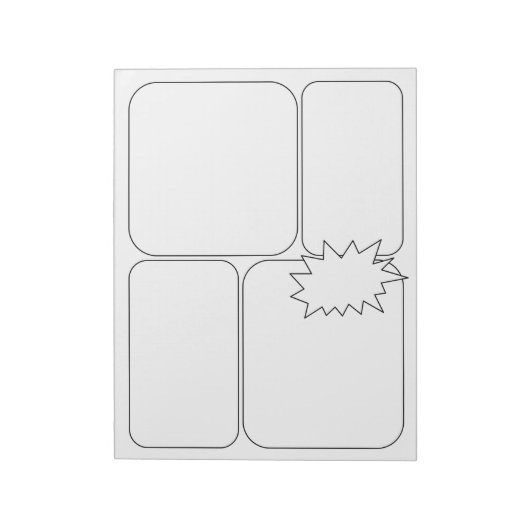 Teken uw eigen strips en verhaal - lege Sjablonen Notitieblok (Linkerzijde)