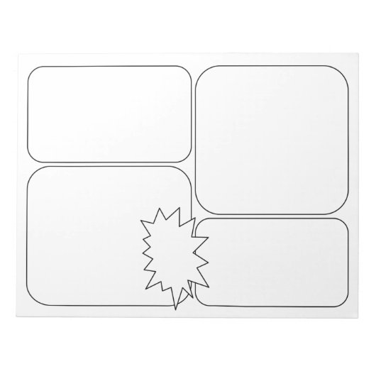 Teken uw eigen strips en verhaal - lege Sjablonen Notitieblok (Voorkant)