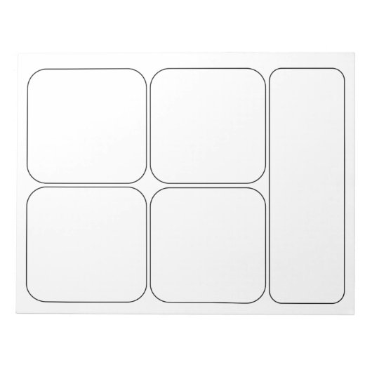 Teken uw eigen strips en verhaal - lege Sjablonen Notitieblok (Voorkant)