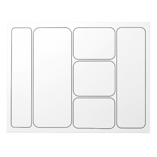 Teken uw eigen strips en verhaal - lege Sjablonen Notitieblok (Voorkant)