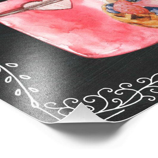 Teken uw eigen Waffle Station Chalkboard Foto Afdruk (Hoek)