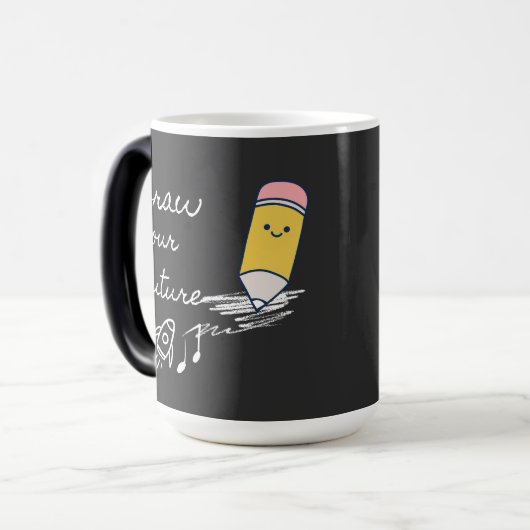 Teken uw toekomst - Schattige Motivatie potloodont Magische Mok (Voorkant links)