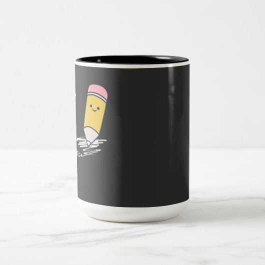 Teken uw toekomst - Schattige Motivatie potloodont Tweekleurige Koffiemok (Center)