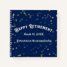 Teken van aftredingspartij in gastboek notitieboek