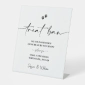 Teken van behandelingsbalk | Dog Treat Huwelijksgu Reclamebord Met Voetstuk (Voorkant)