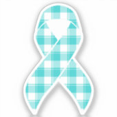 Teken van bewustzijn voor eierstokkanker geruite l sticker (Voorkant)
