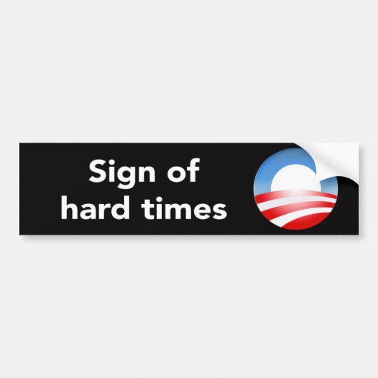 Teken van Bumpersticker voor harde tijden (Voorkant)