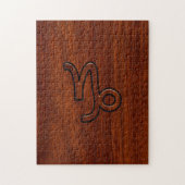 Teken van Capricorn Zodiac in Mahogany Style print Legpuzzel (Verticaal)
