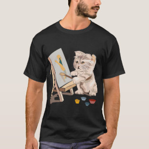 Teken van Cat Painting T-shirt