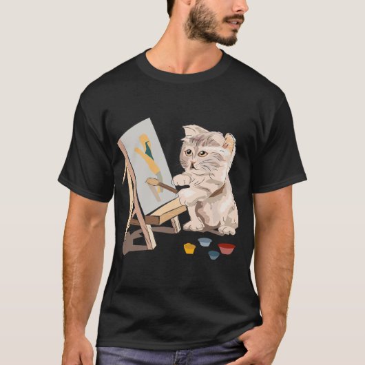 Teken van Cat Painting T-shirt (Voorkant)