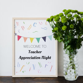 Teken van Cute Bookge Teacher Retirement Party Poster