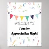 Teken van Cute Bookge Teacher Retirement Party Poster (Voorkant)