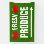 Teken van de banner van Fresh Produce met aanwijze (Verticaal)