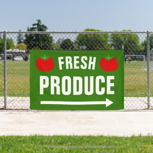 Teken van de banner van Fresh Produce met aanwijze (Insitu)