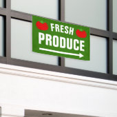Teken van de banner van Fresh Produce met aanwijze (Buitenkant Gebouw)