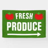 Teken van de banner van Fresh Produce met aanwijze (Horizontaal)
